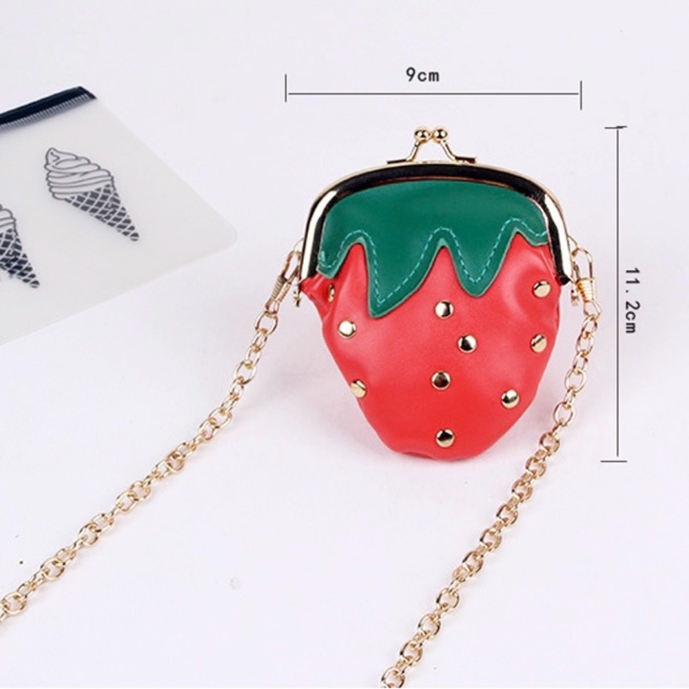 Strawberry Design Red and Green Women's Bag - Picture 2 of 11
